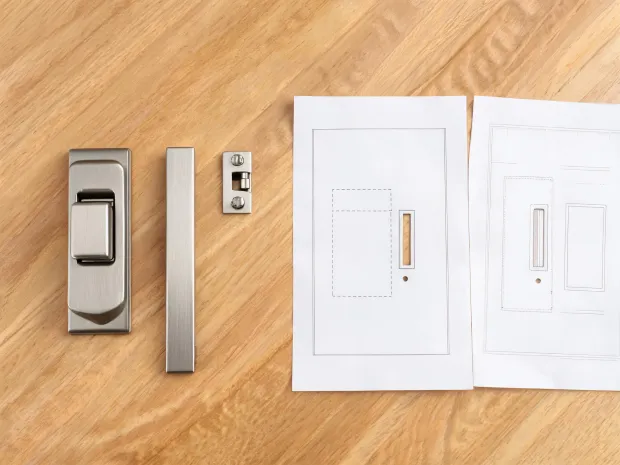 Pocket door hardware manual desk